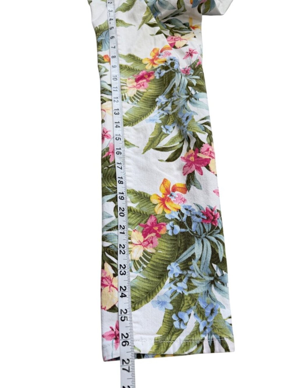 Tommy Bahama Womens 28x28  Skinny Ankle Jeans Floral Tropical White Green Resort - Picture 5 of 8